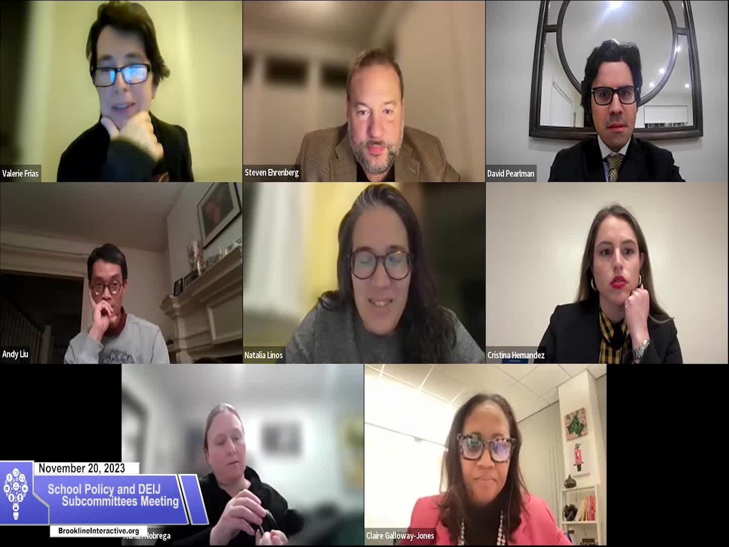 School Policy and DEIJ Subcommittees Meeting - November 20, 2023