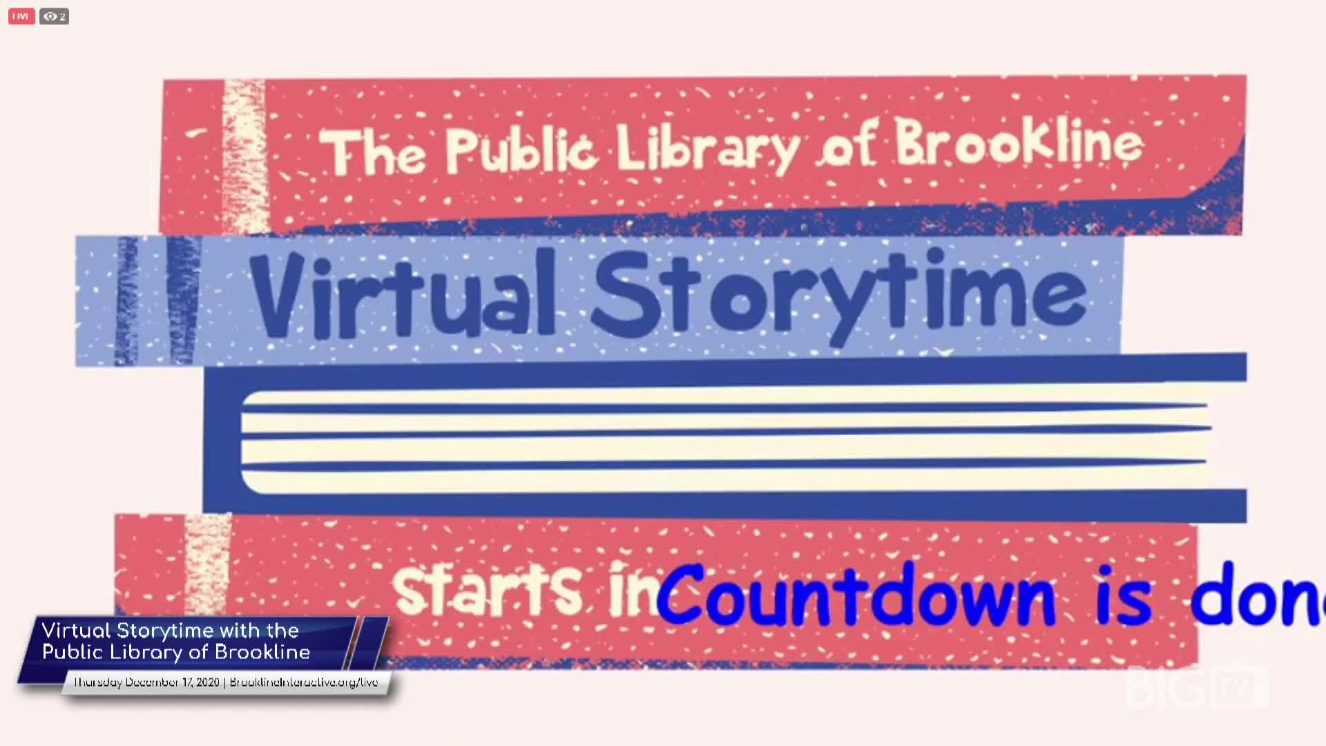 Virtual Storytime with the Public Library oof Brookline - December 17, 2020